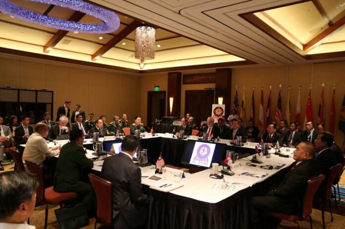 Thai military officials meet with their American counter an undated photo of a recent conference held in in Honolulu, Hawaii. Photo: Public Relations Department